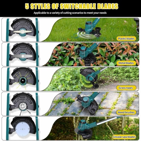Podkaszarka akumulatorowa kosa do trawy 5W1 21V + 2 akumulatory zestaw XXL