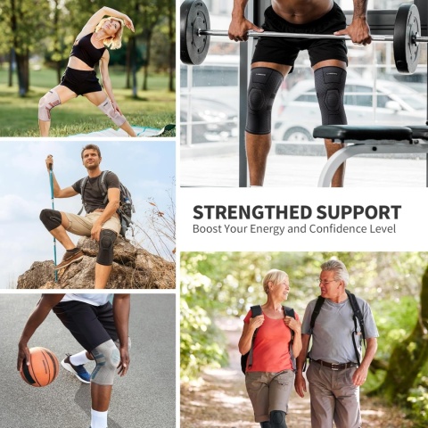 Profesjonalny nakolannik, orteza ze stabilizatorami bocznymi z PMMA i wkładką żelową