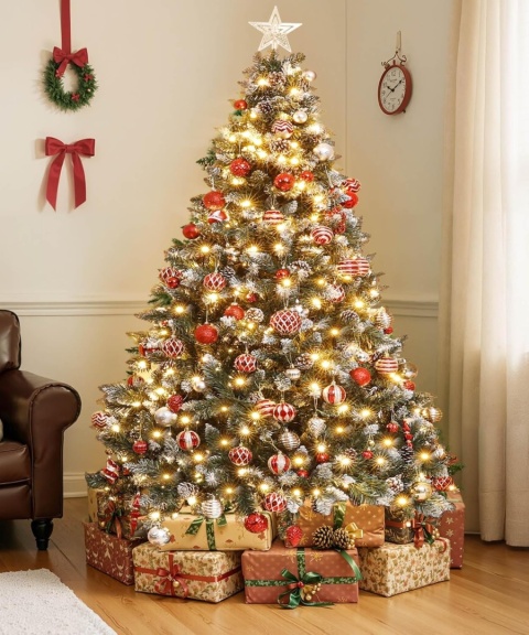 PureLiving sztuczna choinka premium 180cm stojak lampki szyszki