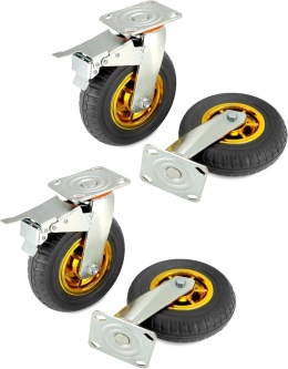 Qwork wytrzymałe 4 sztuki kółka do dużych obciążeń 280kg/koło 200mm śred.