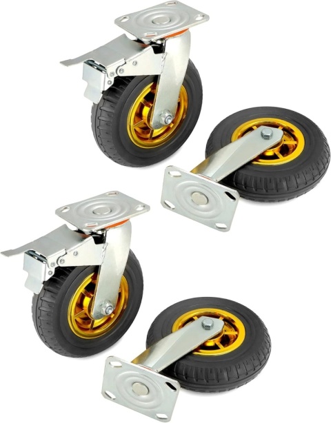 Qwork wytrzymałe 4 sztuki kółka do dużych obciążeń 280kg/koło 200mm śred.