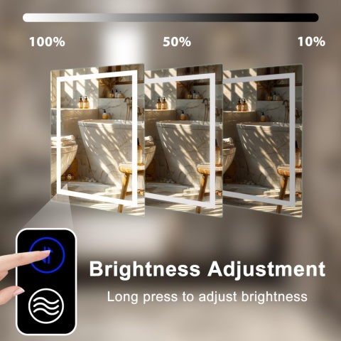 SaniteModar Lustro łazienkowe LED 50 x 70 cm, z oświetleniem przeciwmgielnym