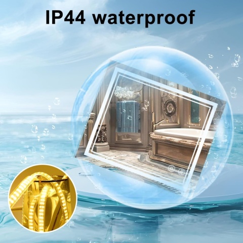 SaniteModar Lustro łazienkowe LED 50 x 70 cm, z oświetleniem przeciwmgielnym