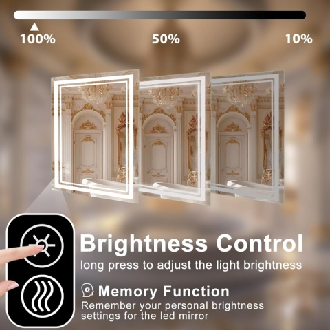 SaniteModar Lustro łazienkowe LED 50 x 70 cm, z oświetleniem przeciwmgielnym