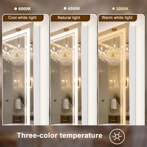 SaniteModar Lustro łazienkowe LED 50 x 70 cm, z oświetleniem przeciwmgielnym