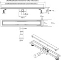 SaniteModar Odpływ łazienkowy liniowy ze stali nierdzewnej 90cm
