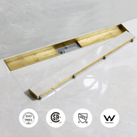 SaniteModar Rynna prysznicowa 110 cm, bardzo płaska, z syfonem