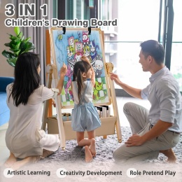 Tablica sztaluga kredowa magnetyczna 3 w 1 dla dzieci regulowana wysokość