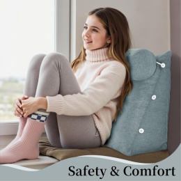 Trójkątna poduszka do czytania karmienia wałek zagłówek beżowy