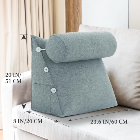 Trójkątna poduszka do czytania karmienia wałek zagłówek beżowy