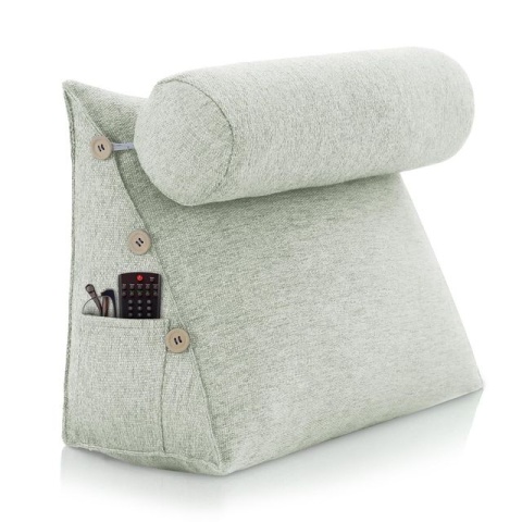 Trójkątna poduszka do czytania karmienia wałek zagłówek beżowy