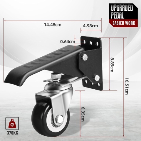 Wózki Kołowe do Ciężkich Zadań, Koła Hamulcowe Konstrukcja Stalowa 370kg