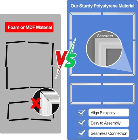 Zestaw 6 wstępnie wyciętych listew ściennych, samoprzylepny sztukateria