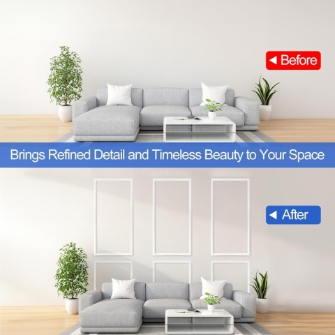 Zestaw 6 wstępnie wyciętych listew ściennych, samoprzylepny sztukateria