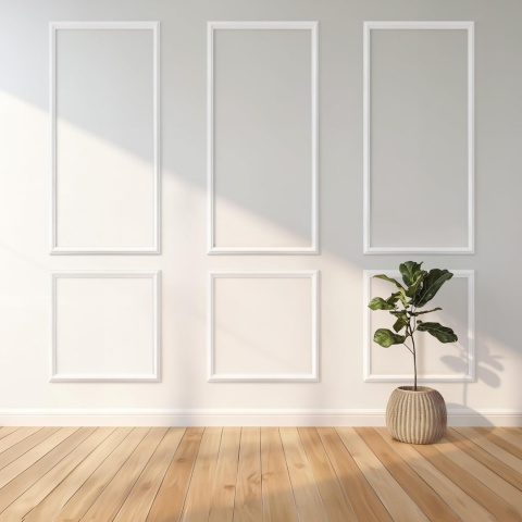 Zestaw 6 wstępnie wyciętych listew ściennych, samoprzylepny sztukateria