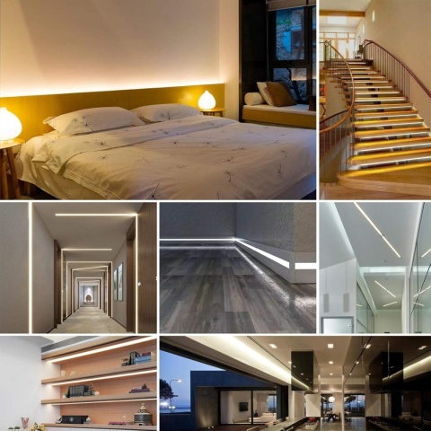 6sztuk listwy aluminiowe LED 1 metr U-profil aluminiowy zestaw