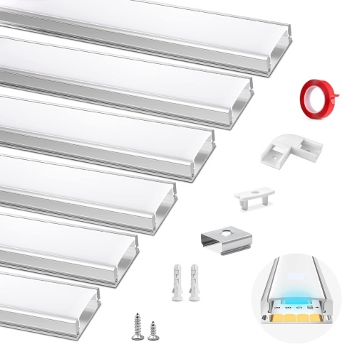 6sztuk listwy aluminiowe LED 1 metr U-profil aluminiowy zestaw