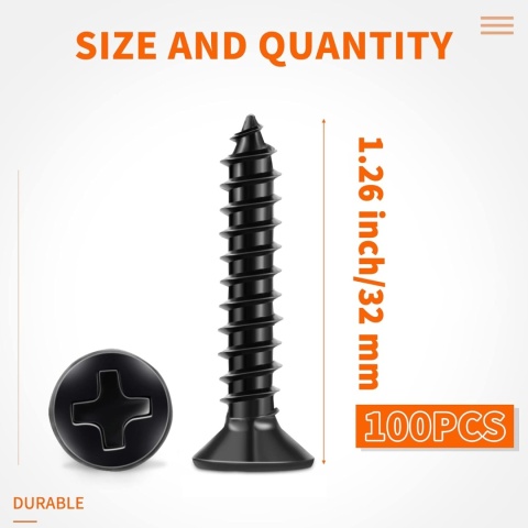 100 szt wkrętów do drewna ze stali nierdzewnej z łbem wpuszczanym V2A, 4,8 x 32 mm