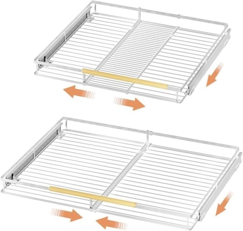 2 x Wysuwana Szuflada Kuchenna regulowany organizer do szafki kuchennej 57- 96 cm