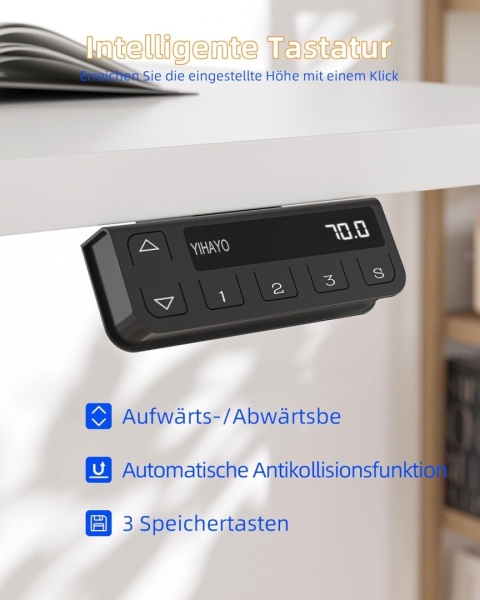 BIURKO ELEKTRYCZNE Z REGULACJĄ WYSOKOŚCI 100x60 cm Z FUNKCJĄ PAMIĘCI BIAŁE