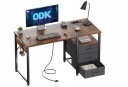 Biurko komputerowe z 3 szufladami 2 gniazda 2 porty USB 120 x 48 x 75,5 cm