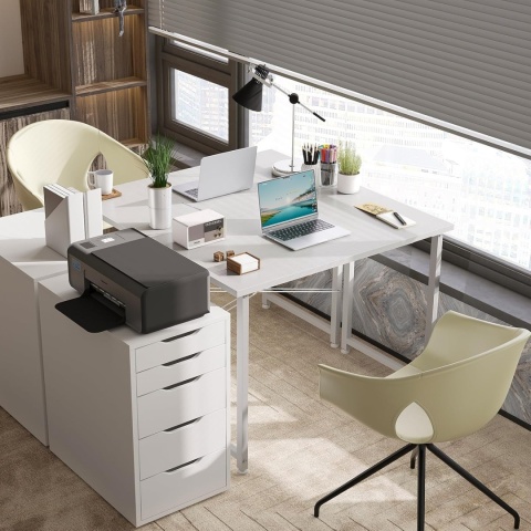 Biurko prostokątne ODK 120 x 50 x 74 cm biale nowoczesne