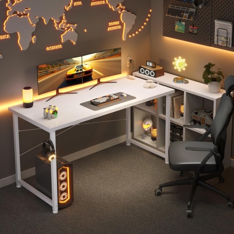 Biurko prostokątne ODK 120 x 50 x 74 cm biale nowoczesne