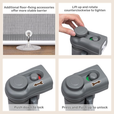 Bramka ochronna na schody, przegroda 300cm wysokość 86cm