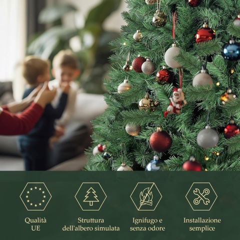 CHOINKA SZTUCZNA PREMIUM KOŃCÓWKI PE + PVC REALISTYCZNA 180 CM + STOJAK