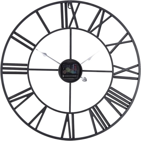 DUŻY METALOWY ZEGAR ŚCIENNY 60 CM CICHY MECHANIZM ARVENTA STYLE
