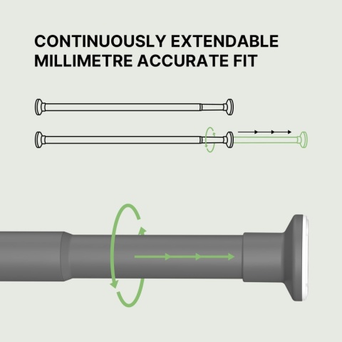 Drążek karnisz teleskopowy do firanek bez wiercenia, 70-120 cm, Ø 25 mm