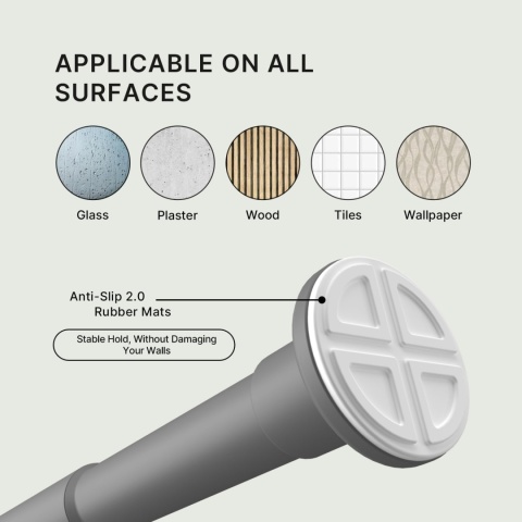 Drążek karnisz teleskopowy do firanek bez wiercenia, 70-120 cm, Ø 25 mm