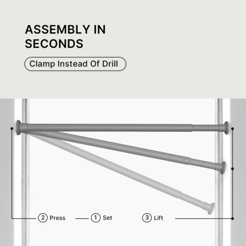 Drążek karnisz teleskopowy do firanek bez wiercenia, 70-120 cm, Ø 25 mm