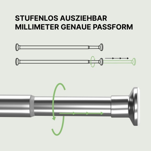 Drazek prysznicowy pręt napinający szyna teleskopowa 50 - 80 cm