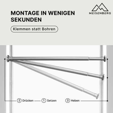 Drazek prysznicowy pręt napinający szyna teleskopowa 50 - 80 cm