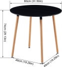 H.J WeDoo Okrągły stół do jadalni, designerski stół kuchenny, 80 CM