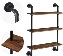 IBUYKE Regał ścienny, regał wiszący, 3 poziomy, półka ścienna na książki.