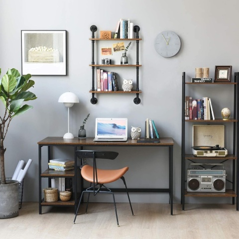 IBUYKE Regał ścienny, regał wiszący, 3 poziomy, półka ścienna na książki.