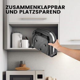 Koszyk na zakupy torba składana wodoodporna 30 L mocny stelaż czarna