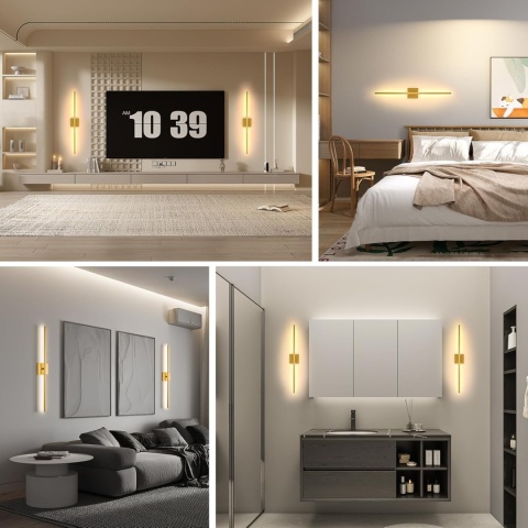 Lampa ścienna ładowana przez USB z pilotem, 3000 K - 6500 K Zestaw 2 sztuki 80 cm