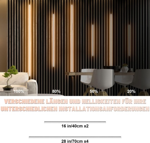 Lichaser Wbudowane diody LED do lameli, 6 sztuk, możliwość ściemniania