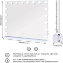 Lustro do makijażu FENCHILIN Bluetooth Hollywood Mirror z sterowaniem dotykowym, 80 x 58 cm