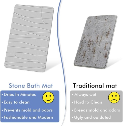 MATA ŁAZIENKOWA SZYBKOSCHNĄCA Z ZIEMI OKRZEMKOWEJ 60 x 39 cm