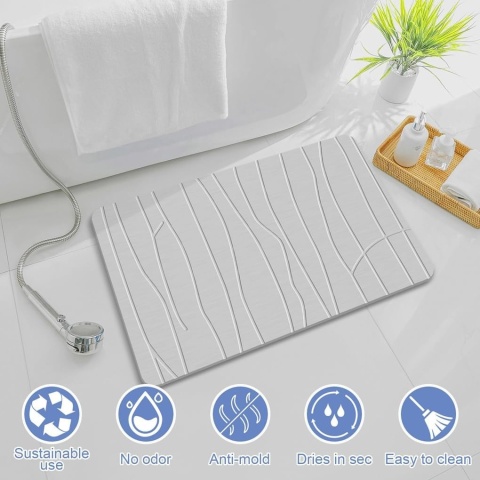 MATA ŁAZIENKOWA SZYBKOSCHNĄCA Z ZIEMI OKRZEMKOWEJ 60 x 39 cm