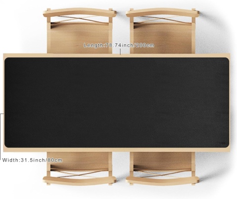 Mata ochronna na stół biurko komodę blat 2,6mm 200x80cm CZARNA