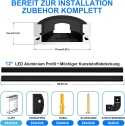 Molfanco Aluminiowy profil LED, 12 x 1 m, z czarną pokrywą