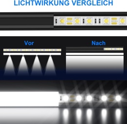 Molfanco Aluminiowy profil LED, 6 x 1 m, z czarną pokrywą