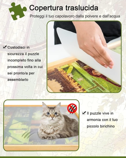 Obrotowa deska do puzzli, 1500 elementów z szufladami i pokrywą