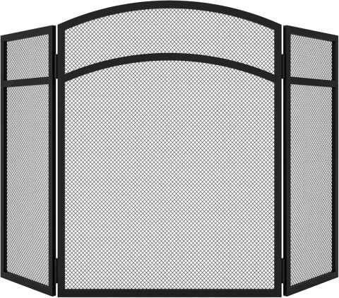 Osłona kominka, składana osłona kominka 96 x 60 cm, czarna