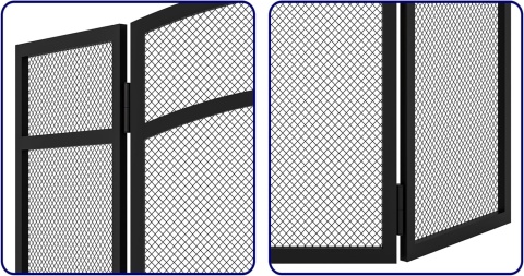 Osłona kominka, składana osłona kominka 96 x 60 cm, czarna